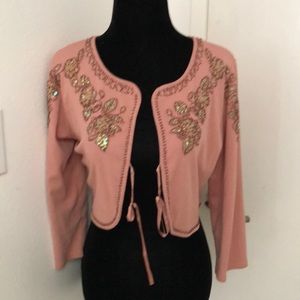 Anthropologie beaded crop jacket